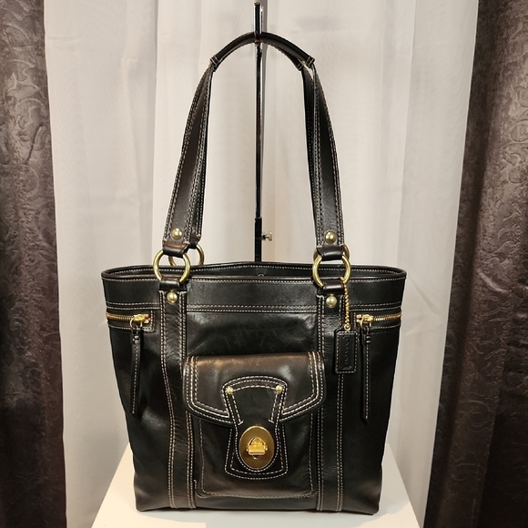 Coach Black Leather Legacy Gigi Tote - Picture 1 of 17
